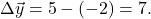 $$\Delta\vec{y} = 5 - (-2) = 7.$$