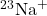 ^{23}\textrm{Na}^+