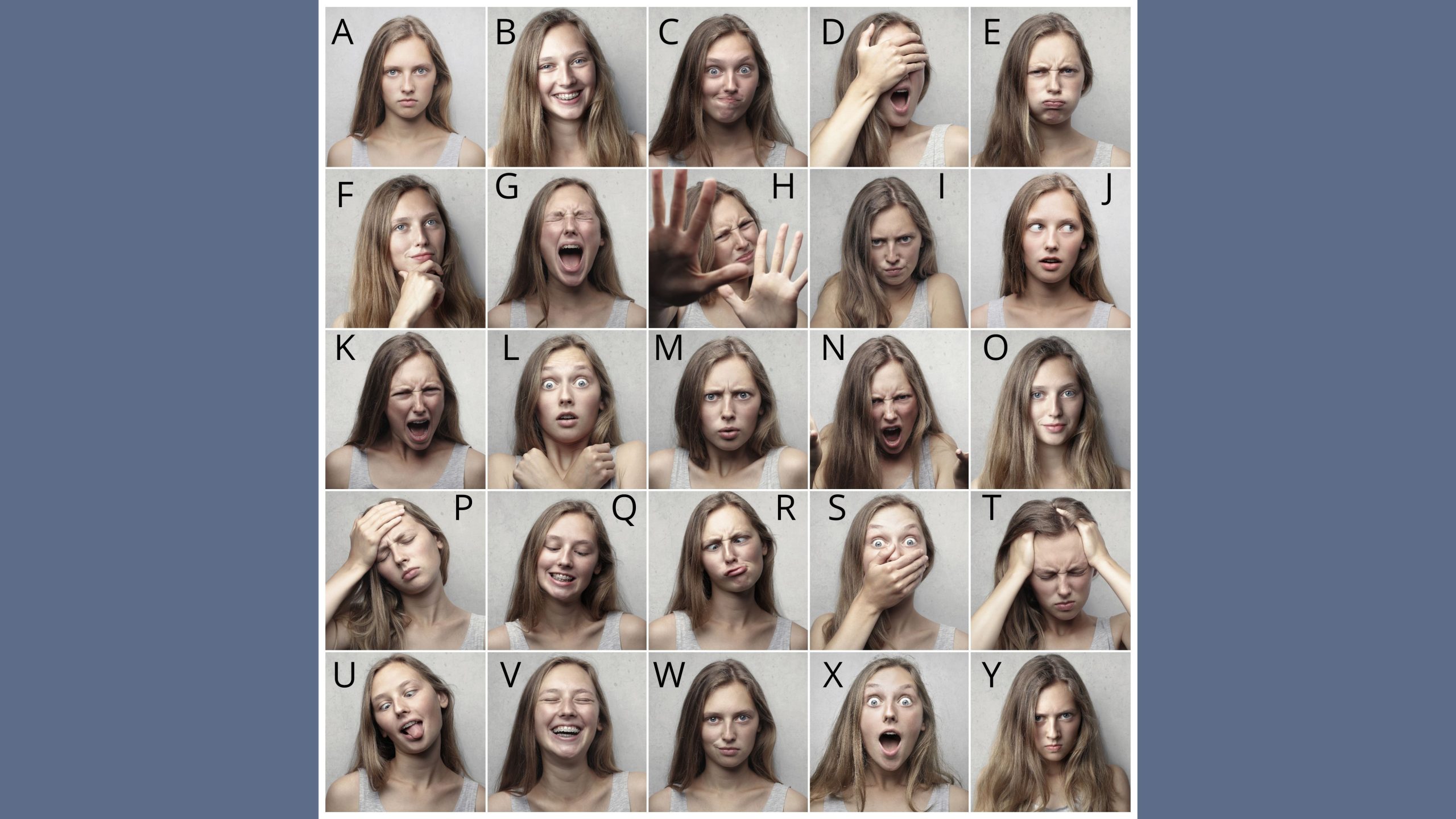 A photo of a woman experiencing various emotions