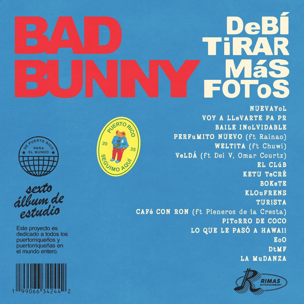 Album cover of Bad Bunny with Spanish in the acento caribeño