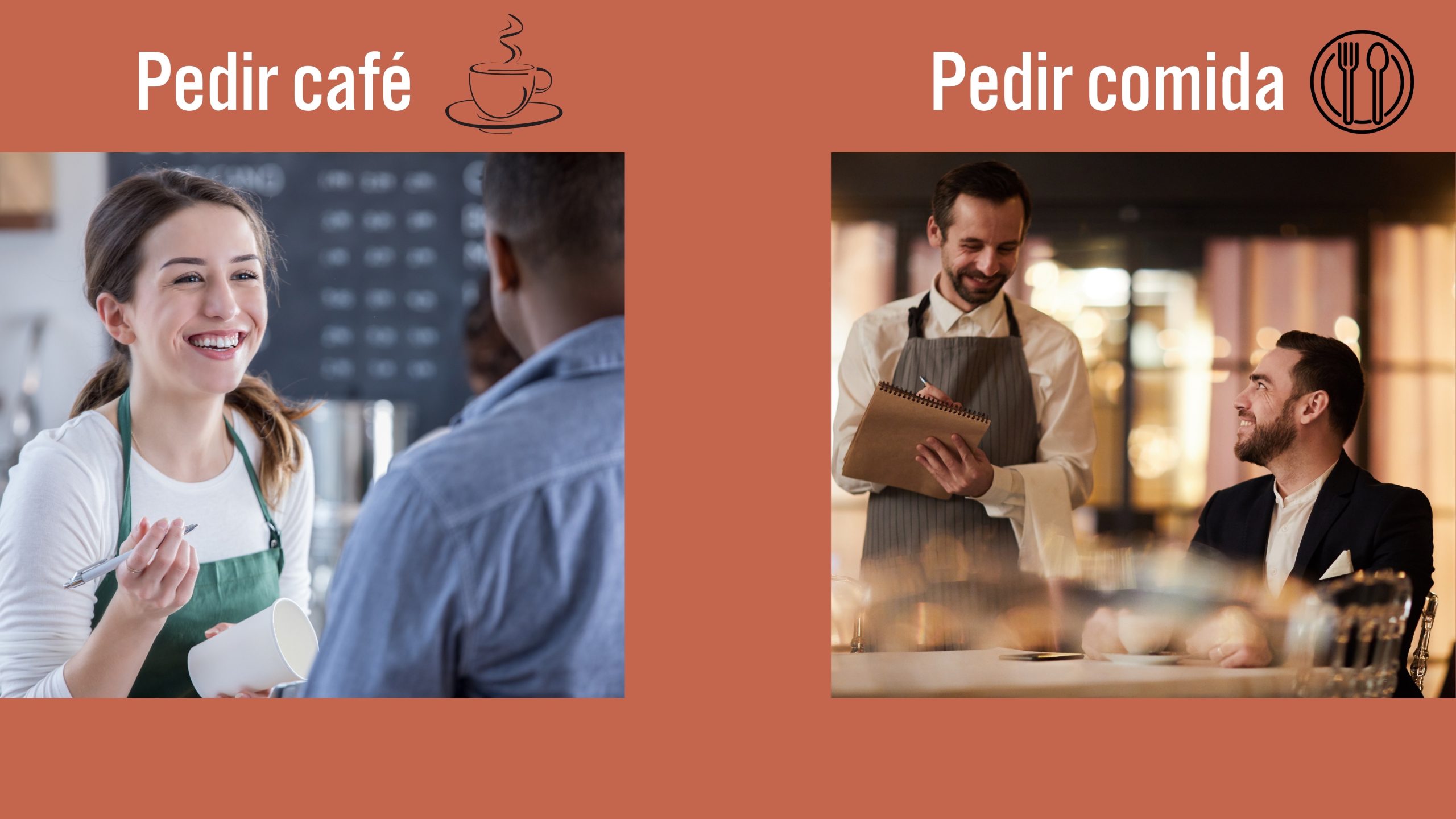 Decorative photo of ordering coffee at a café or ordering food at a restaurant