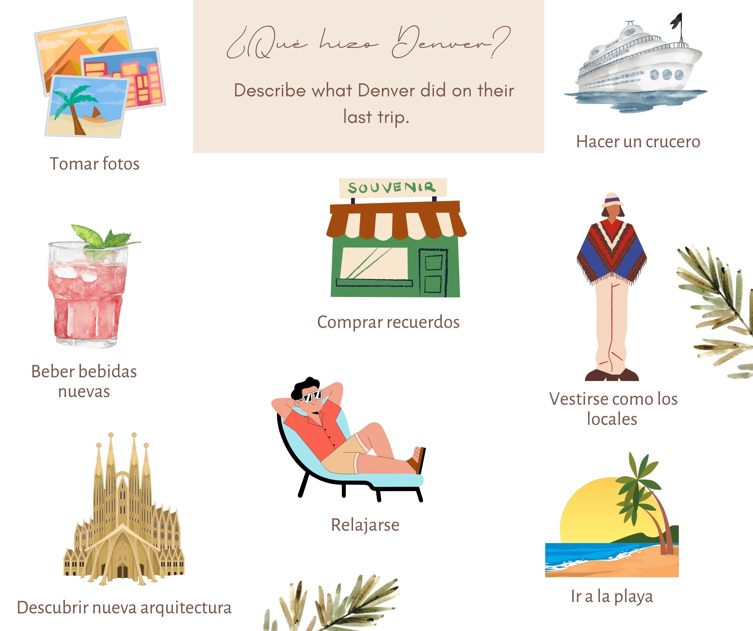 ¿Qué hizo Denver? Describe what Denver did in the 3rd person singular preterit tense.