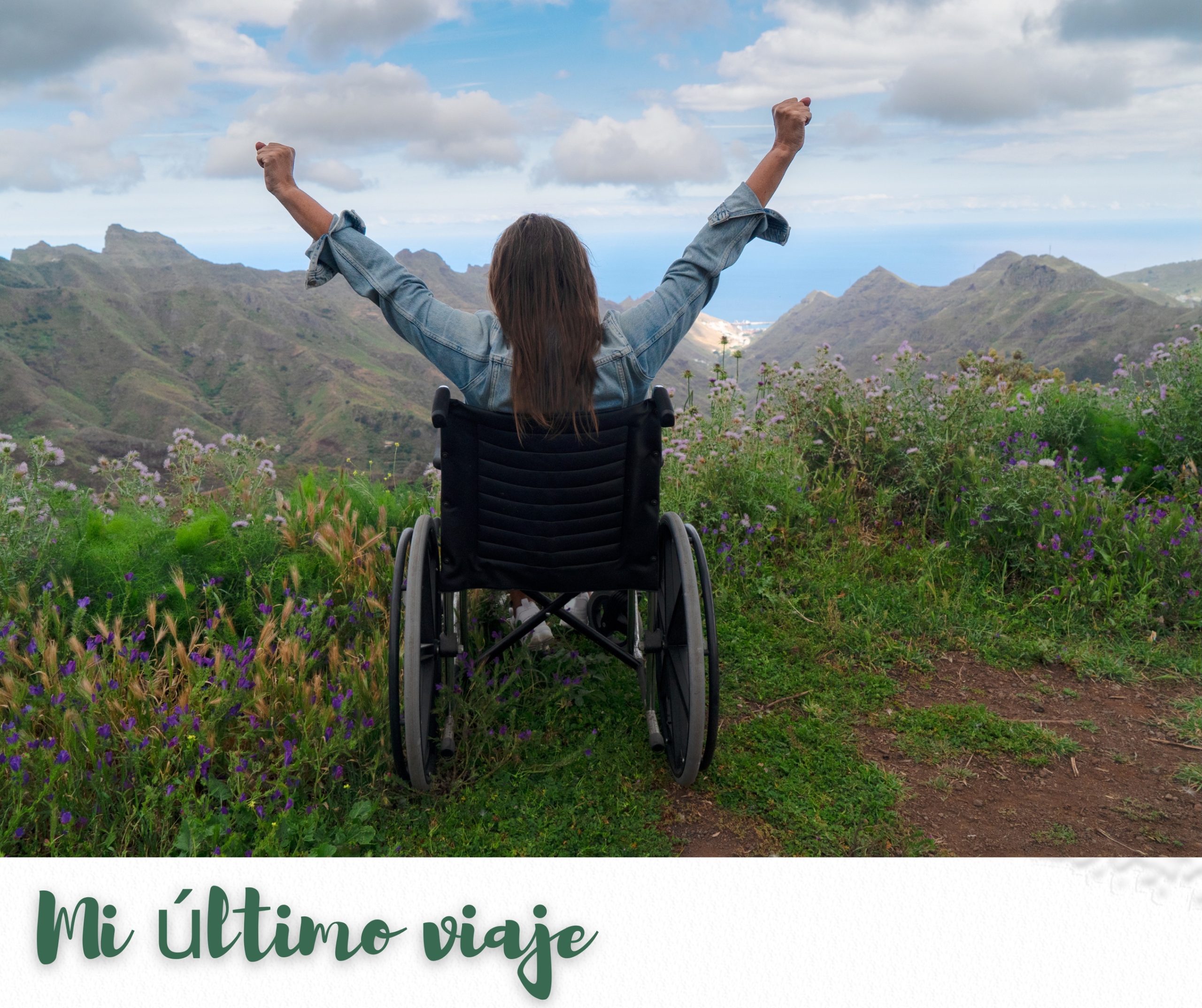 Decorative image of someone viewing the mountains on vacation