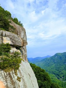 A mountain and sky at Chimney Rock State Park in North Carolina.
