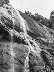 Hickory Nut Fall waterfall in North Carolina.