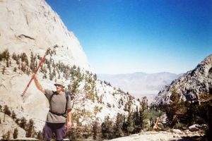 The author on top of Mt. Whitney in California.