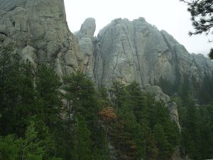 A rock face in the Black Hills of South Dakota.