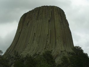 Devil's Tower rock formation in Wyoming.