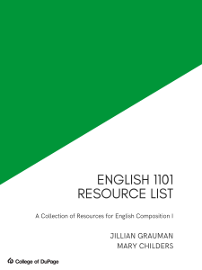 English 1101 OER Resources book cover