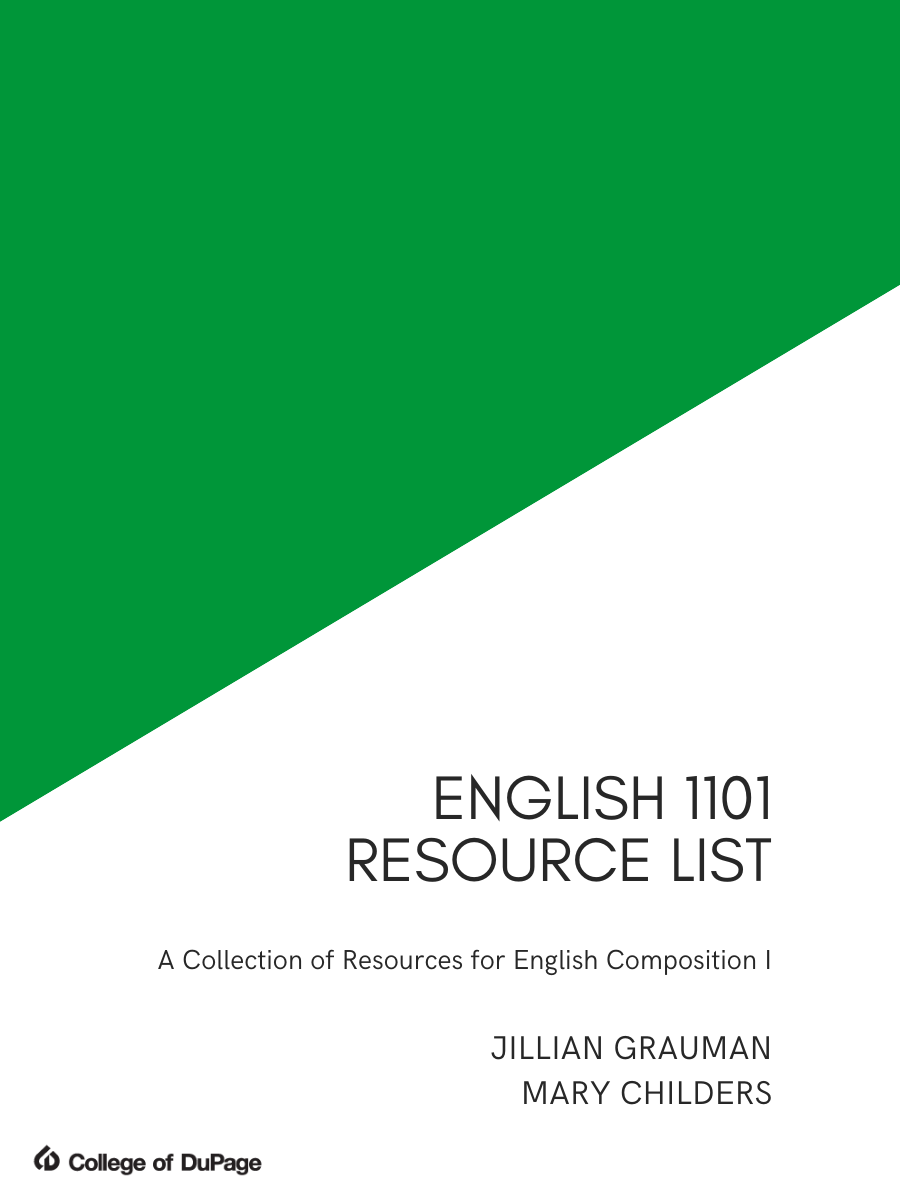 Cover image for English 1101 OER Resources