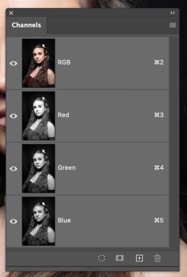 The Channels panel and the Color Channels.