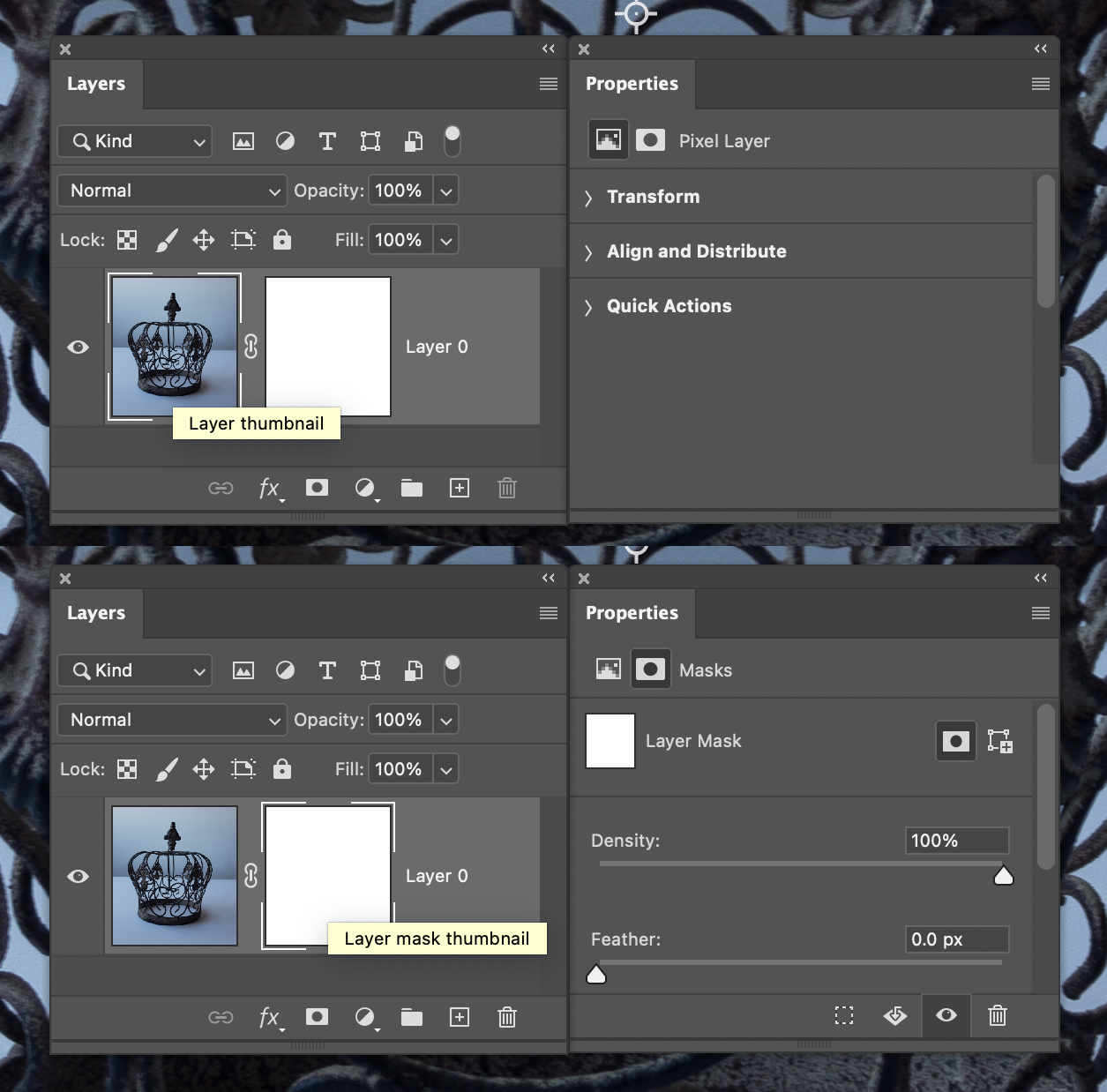 Layer and Layer Mask thumbnails.