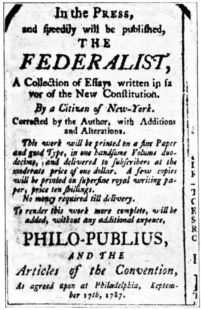 An advertisement for The Federalist.