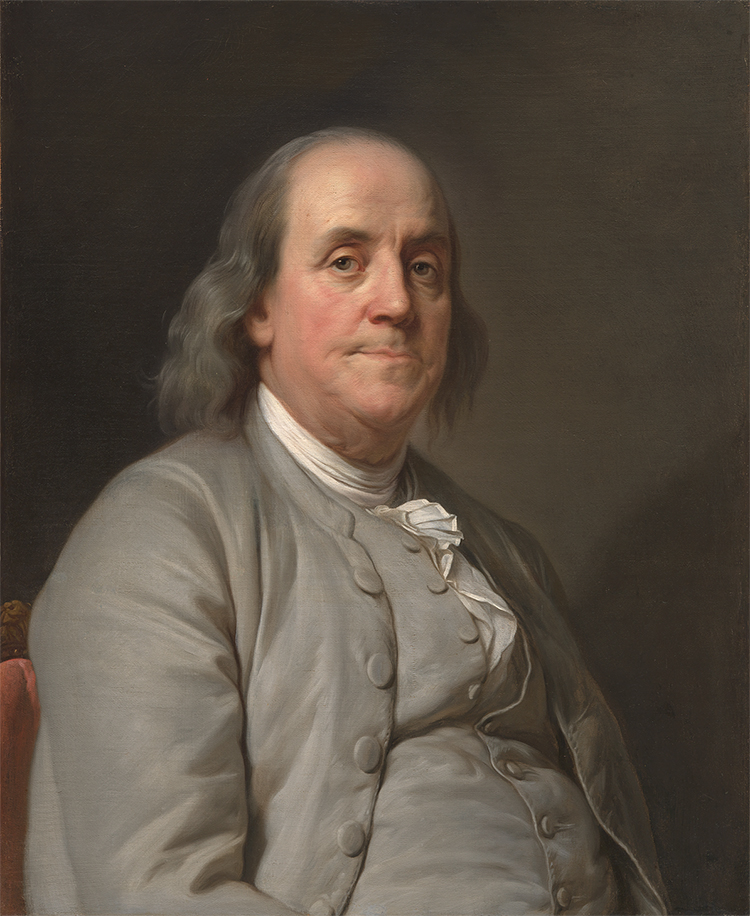 Portrait of Benjamin Franklin.