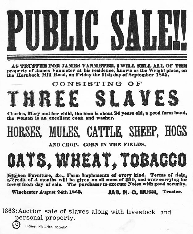 Digital Collections - Notice of slave sale, "Public sale!...consisting of three slaves..."