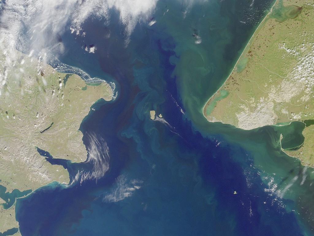 Satellite view of the Bering Strait