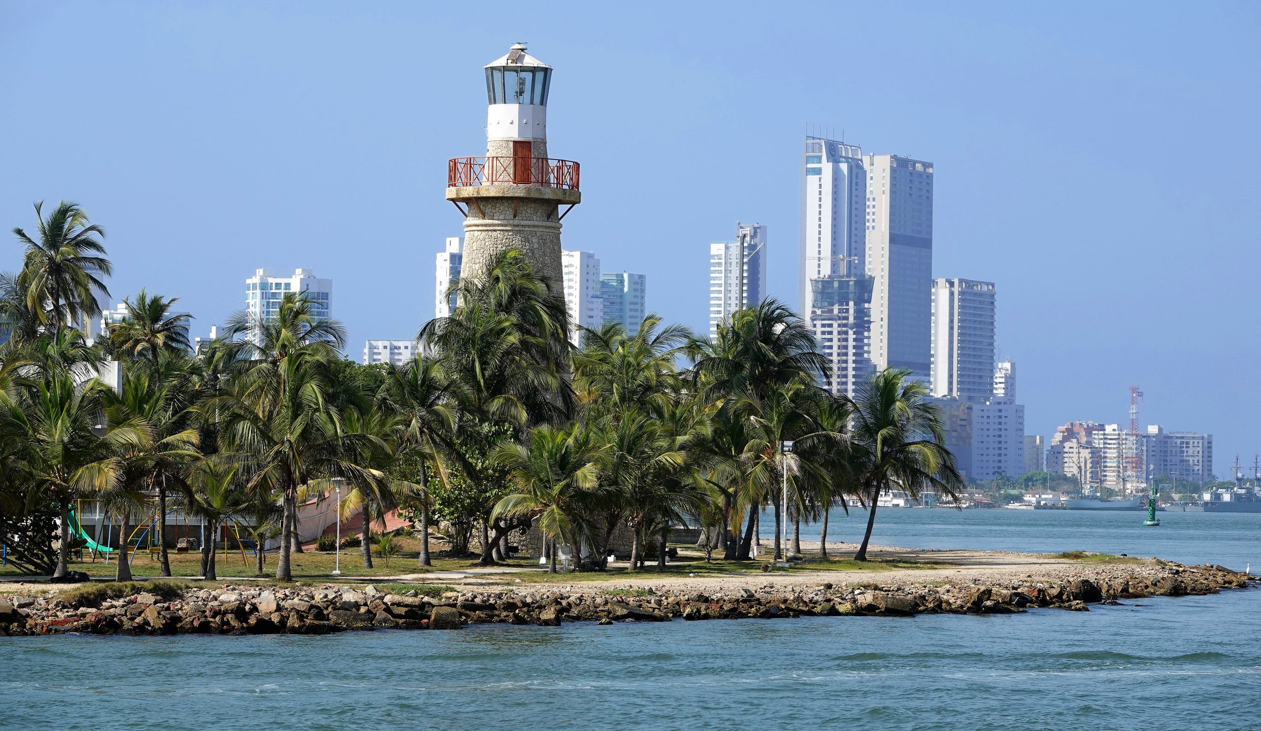Photograph of harbor in Cartagena, Colombia.
