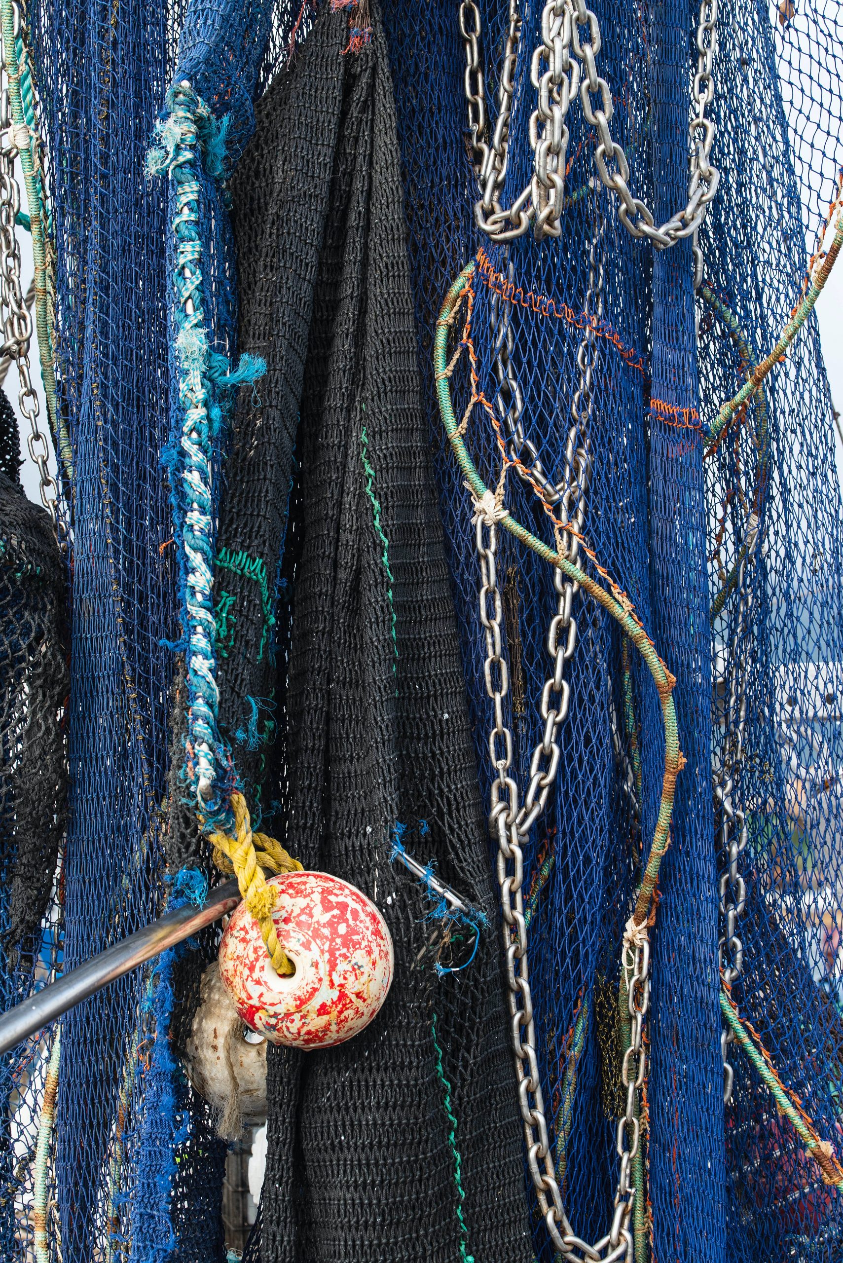 Equipment on a fishing trawler.