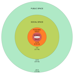 Image showing zones of personal space with circles within circles