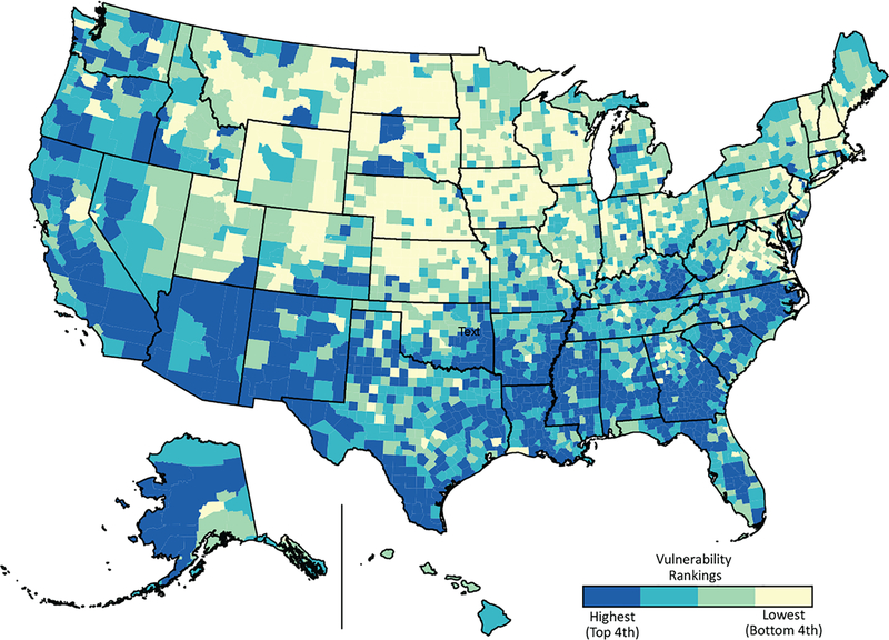 Image showing an example of social vulnerability mapping of the United States