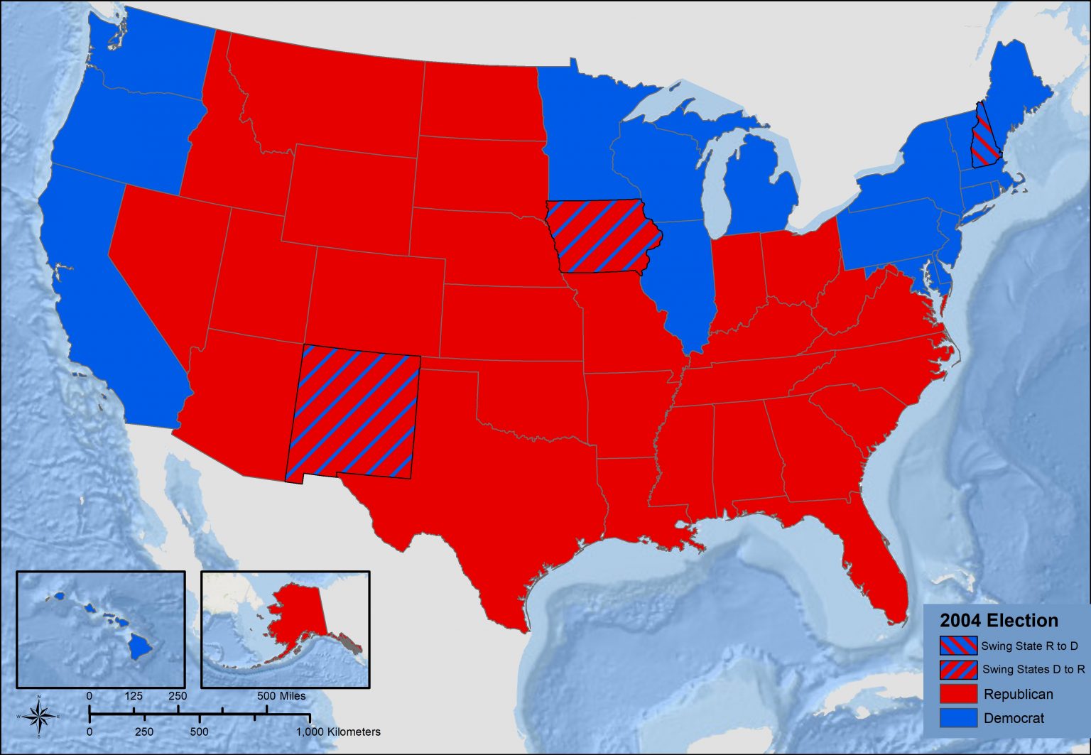 N America: Political Geography II – The Electoral College & Swing ...