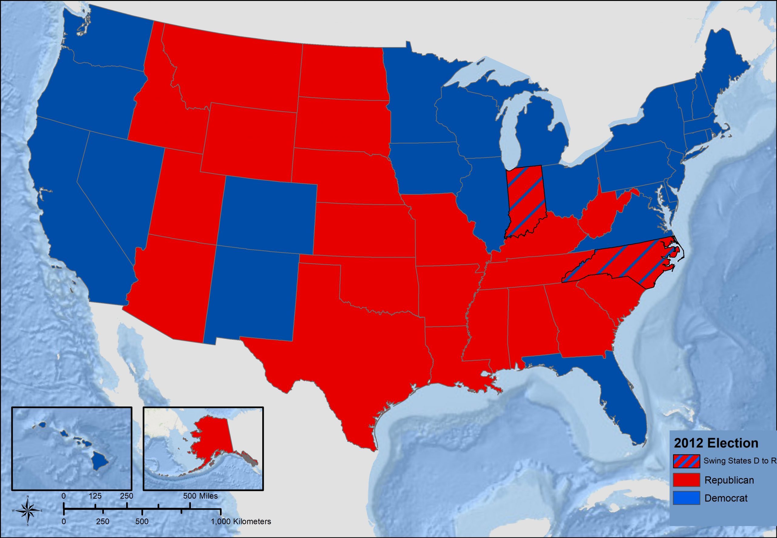 N America: Political Geography II – The Electoral College & Swing ...