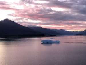 A sunrise photo at Tracy Arm Fjord in Alaska.