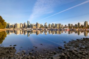 Photograph of skyline of Vancouver, British Columbia, Canada.