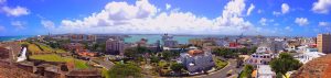 Panoramic photograph overlooking San Juan, Puerto Rico.