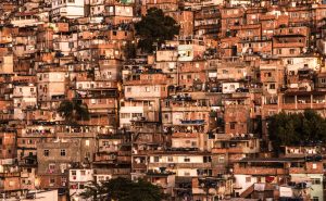 Photograph of hillside favela in Rio de Janeiro.