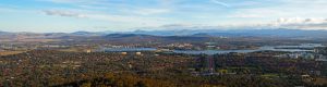 Aerial photograph of Canberra, the capital city of Australia.