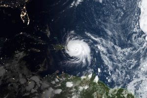 Satellite photo of Hurricane Maria.