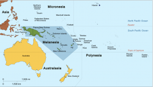 Map of the Pacific Realm with Melanesia highlighted.