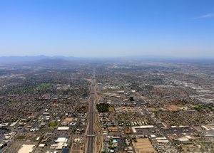 Aerial photo showing expansive area of Phoenix, Arizona.