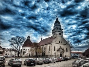 Picture of an old stone church in Skaldic, Slovakia.