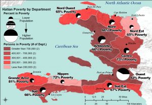 Map showing poverty levels in Haiti.