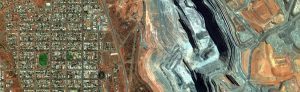 Composite photo of satellite images at the Kalgoorlie Mining in Western Australia.