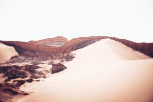 Photograph of sand dunes in the Atacama Desert in Chile.