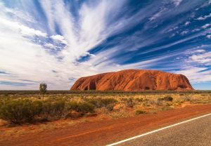 Photography of Uluru (aka Ayers Rock), Australia's most recognized monolith.